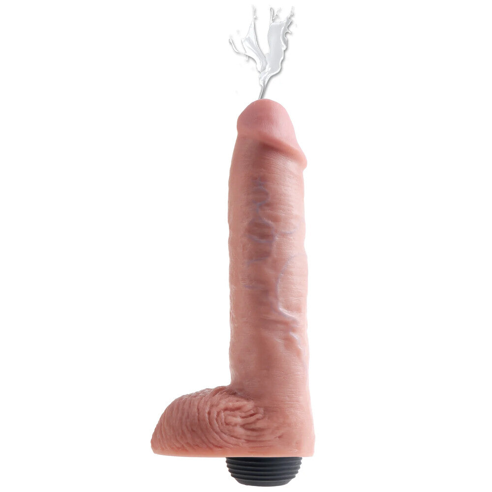 King Cock 11 Inch Squirting Cock With Balls Flesh|Front View|"squirting design - front view"