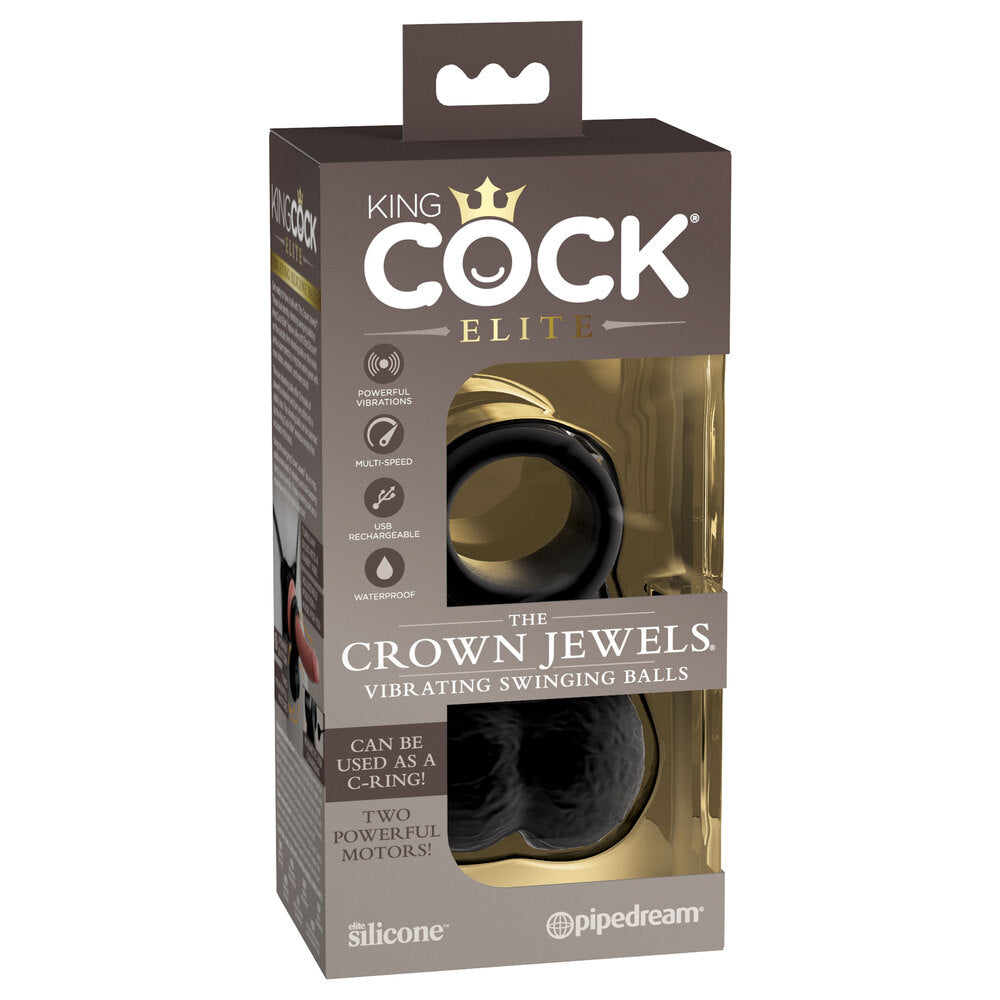King Cock The Crown Jewels Weighted Swinging Vibrating Balls|Detail View|"surface detail - detail view"