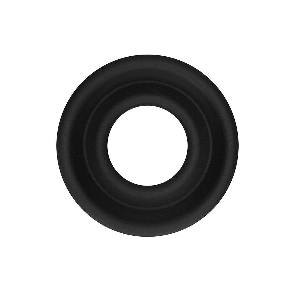 Pumped Black Silicone Pump Sleeve|Front View|"Premium silicone enhancement sleeve in black - front view"