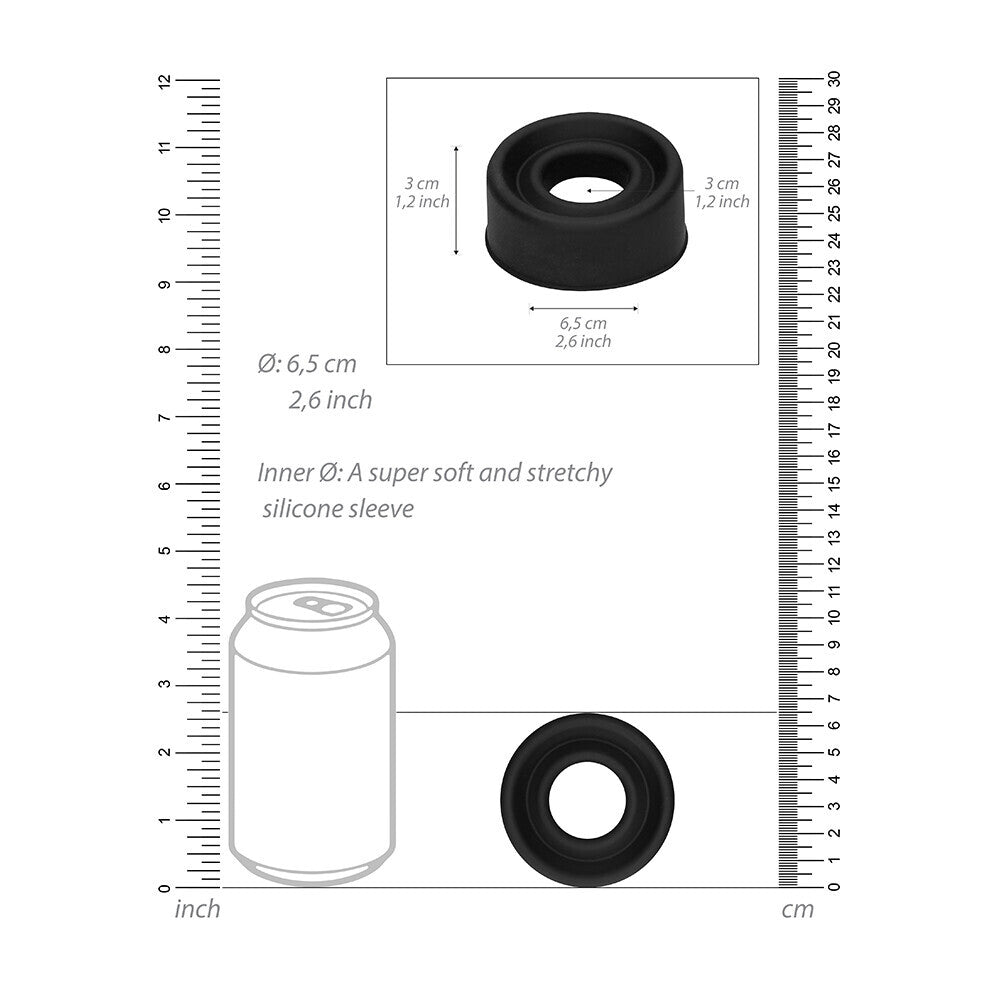 Pumped Black Silicone Pump Sleeve|Detail View|"Medical-grade silicone with stretch fit - detail view"