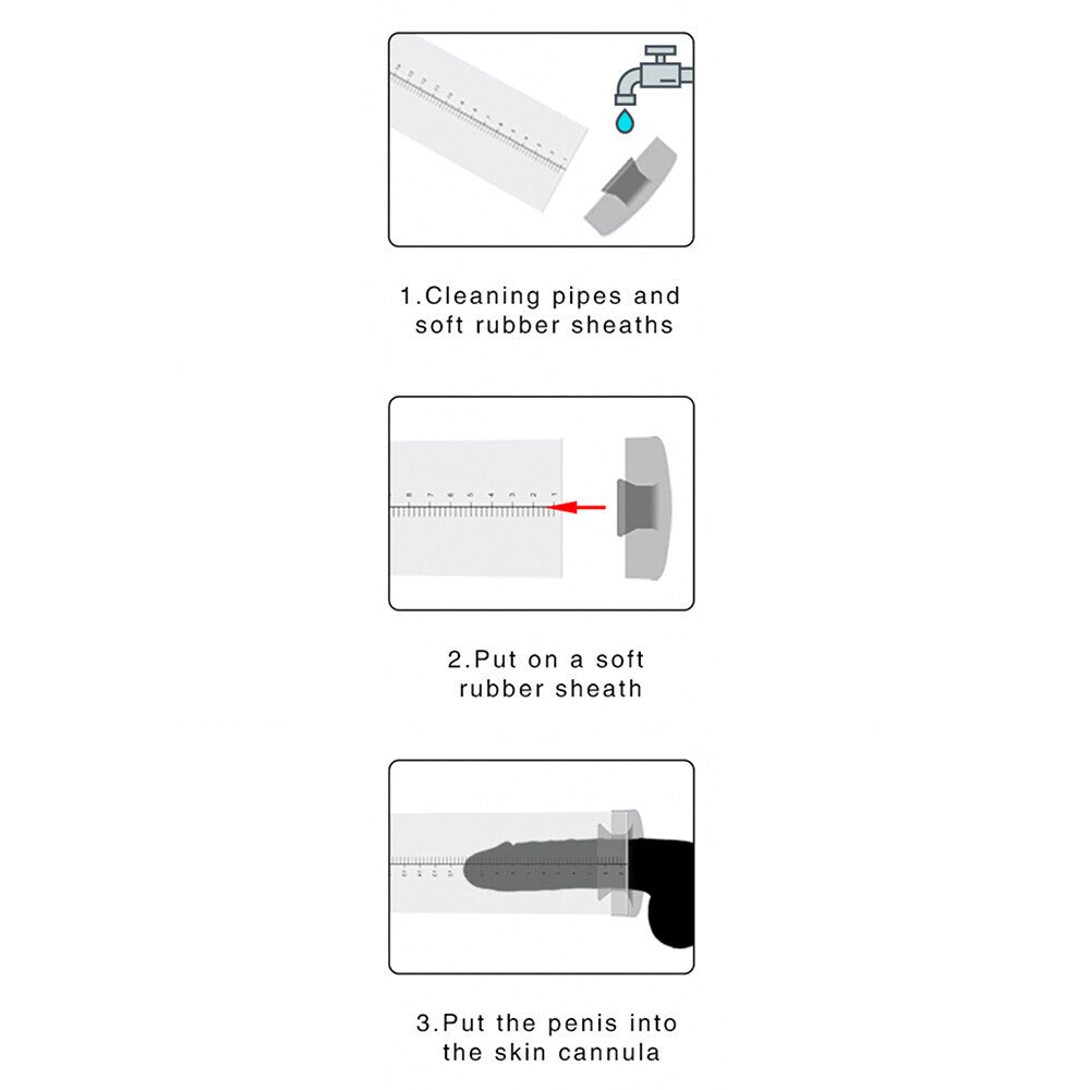 Pumped Black Silicone Pump Sleeve|Kit View|"Complete sleeve system with accessories - kit view"