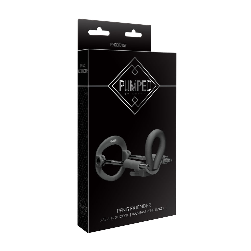 Pumped Penis Extender Black|Kit View|"Complete extension system with accessories - kit view"