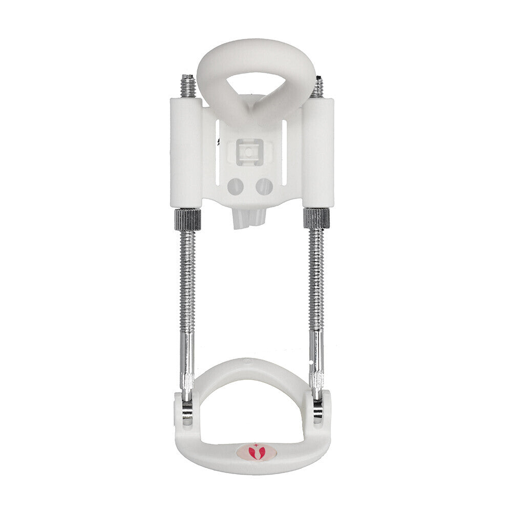 Pumped Penis Extender White|Front View|"Medical-grade penis extender with comfort system - front view"