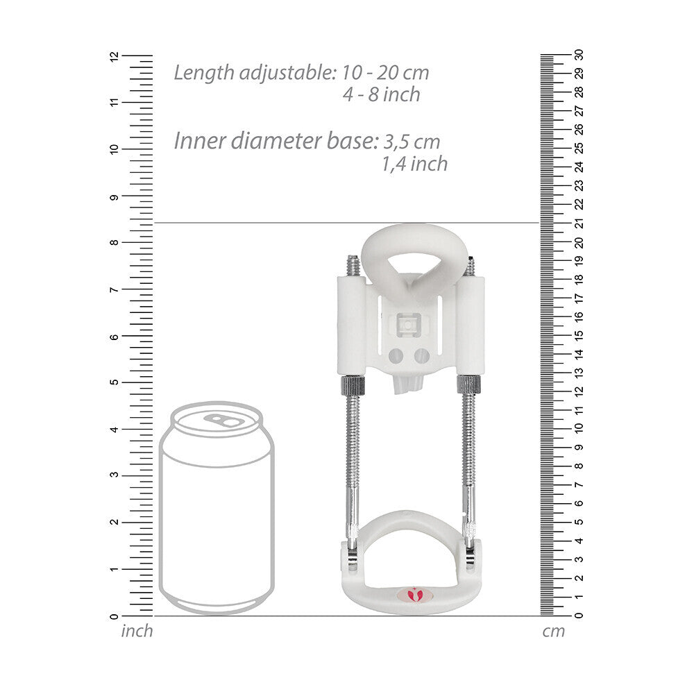 Pumped Penis Extender White|Kit View|"Complete extension system with size accessories - kit view"