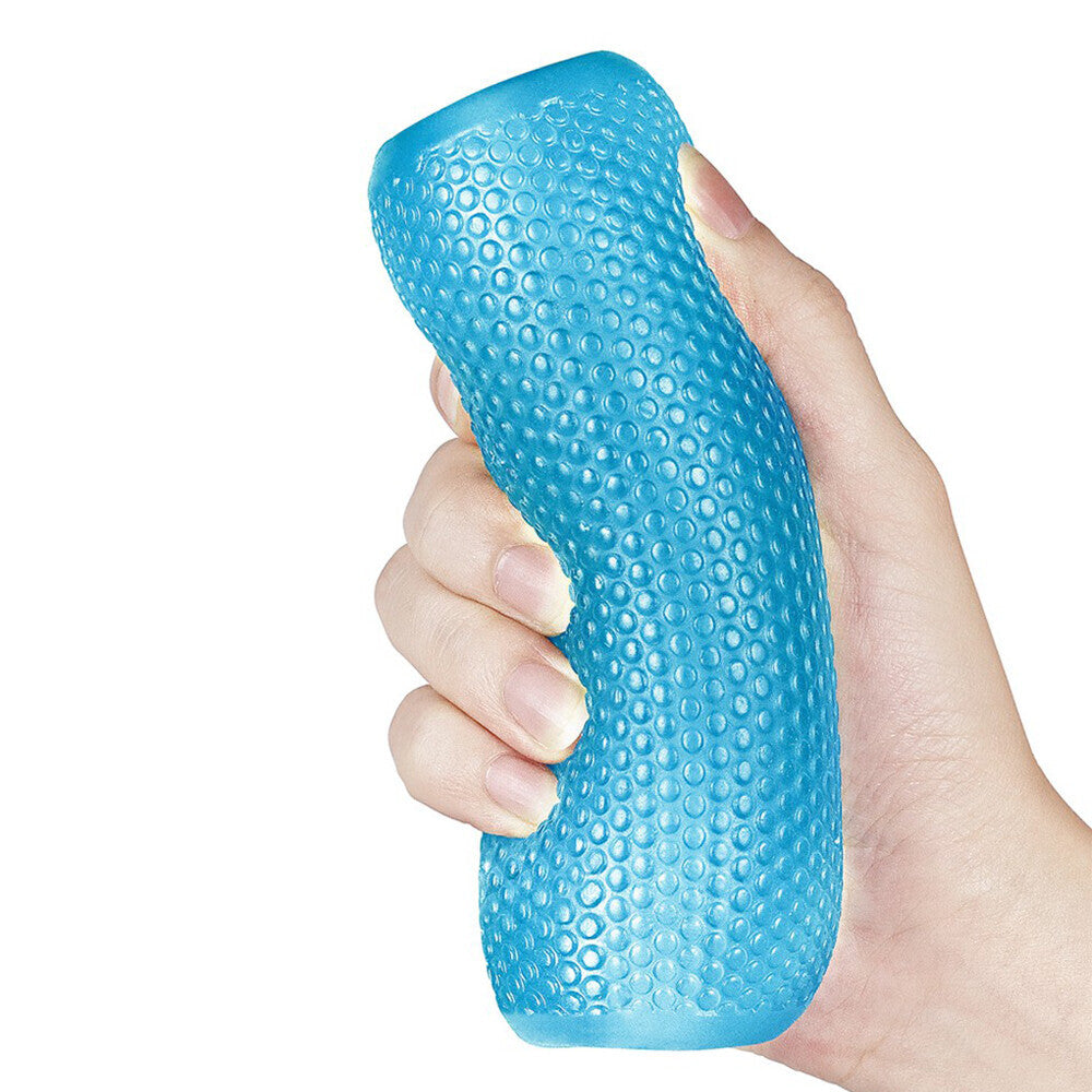 Lovetoy Training Master Masturbator Blue|Side View|"master detail - side view"