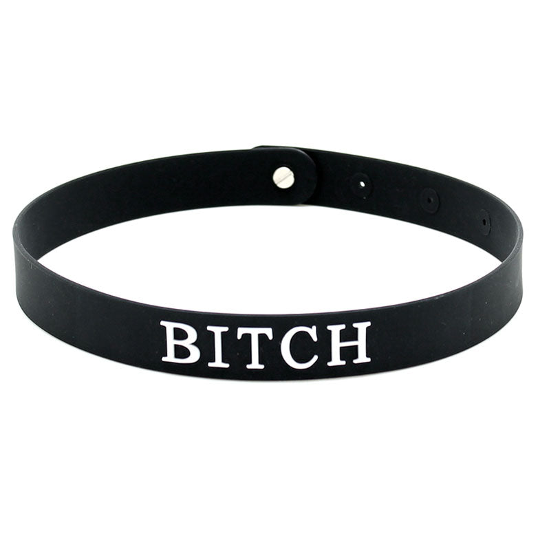 Black Silicone Bitch Collar|Side View|"collar details-side view"|