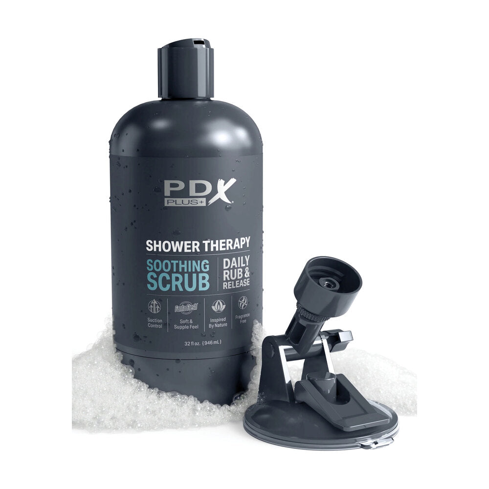 PDX Discreet Shower Soothing Scrub Masturbator|Side View|"scrub detail - side view"