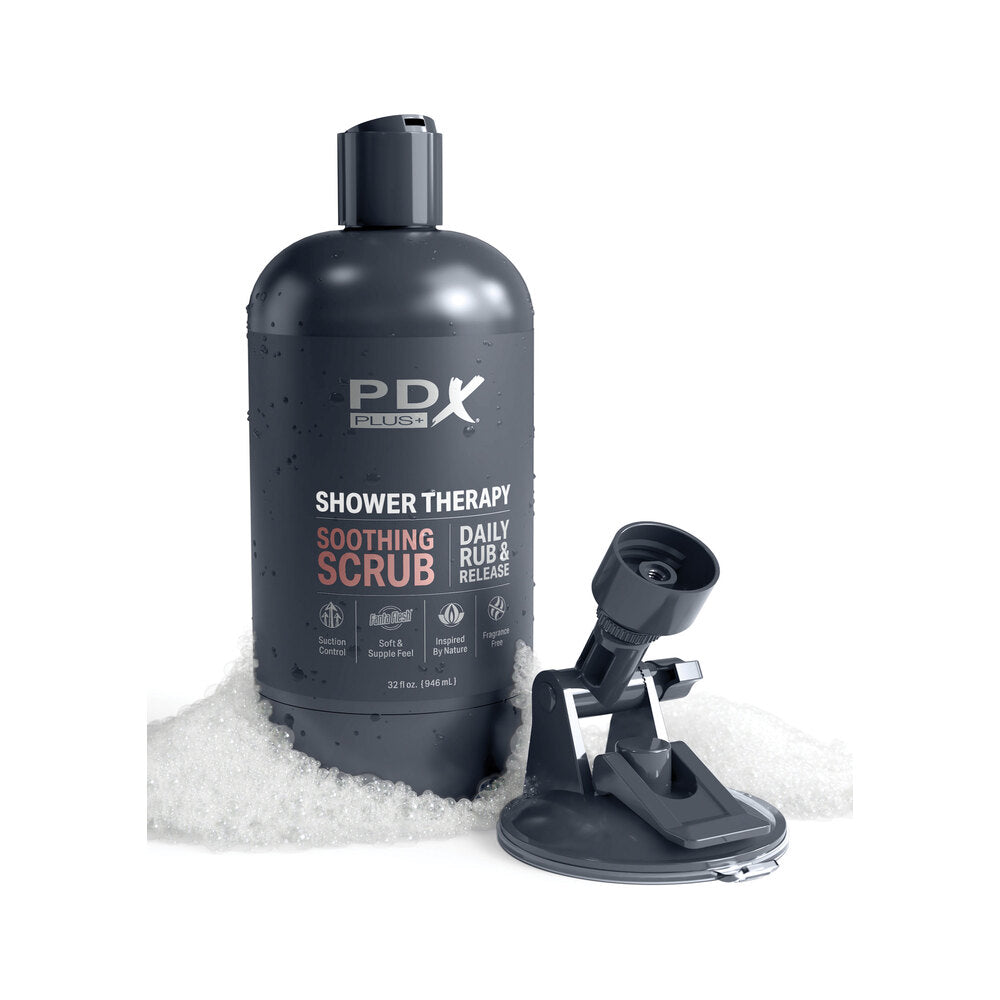 PDX Discreet Shower Soothing Scrub Masturbator|Side View|"scrub detail - side view"