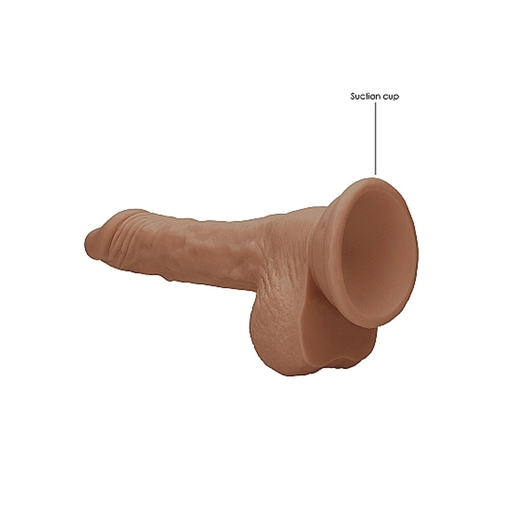 RealRock 7 Inch Dong With Testicles Flesh Tan|Back View|"quality build - back view"
