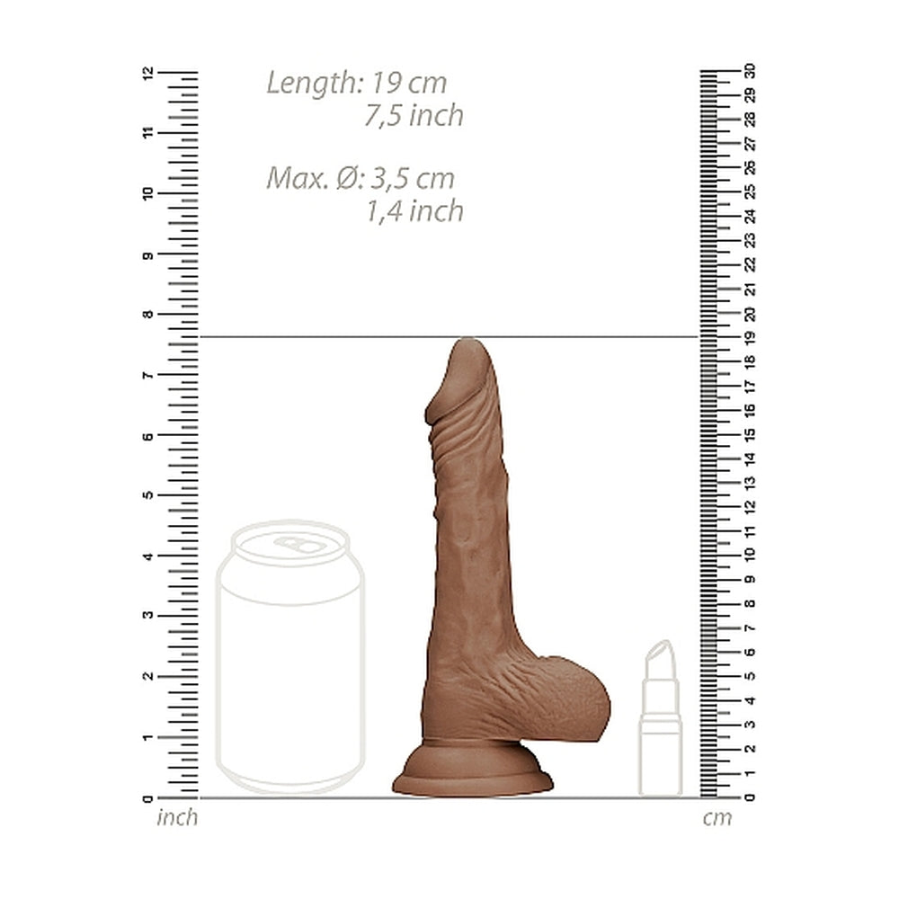 RealRock 7 Inch Dong With Testicles Flesh Tan|Detail View|"surface detail - detail view"