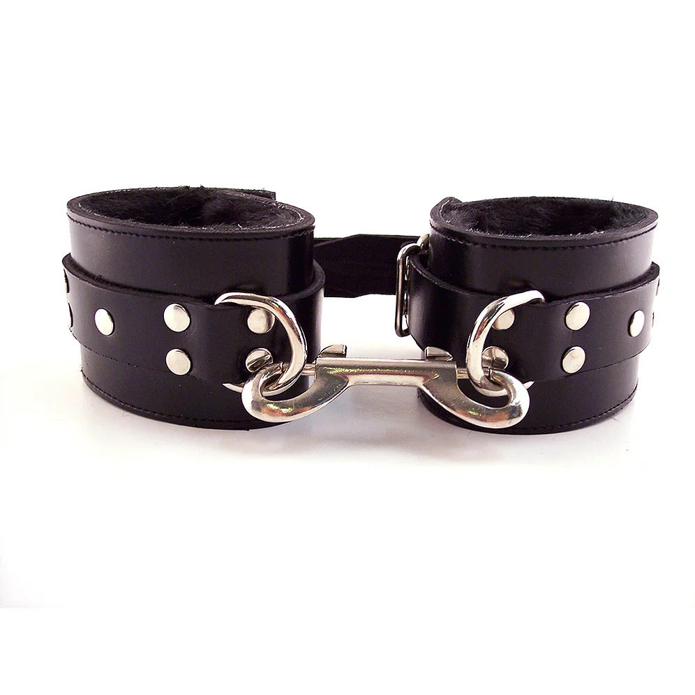 Rouge Garments Black Fur Wrist Cuffs|Front View|"fur cuffs-front view"|