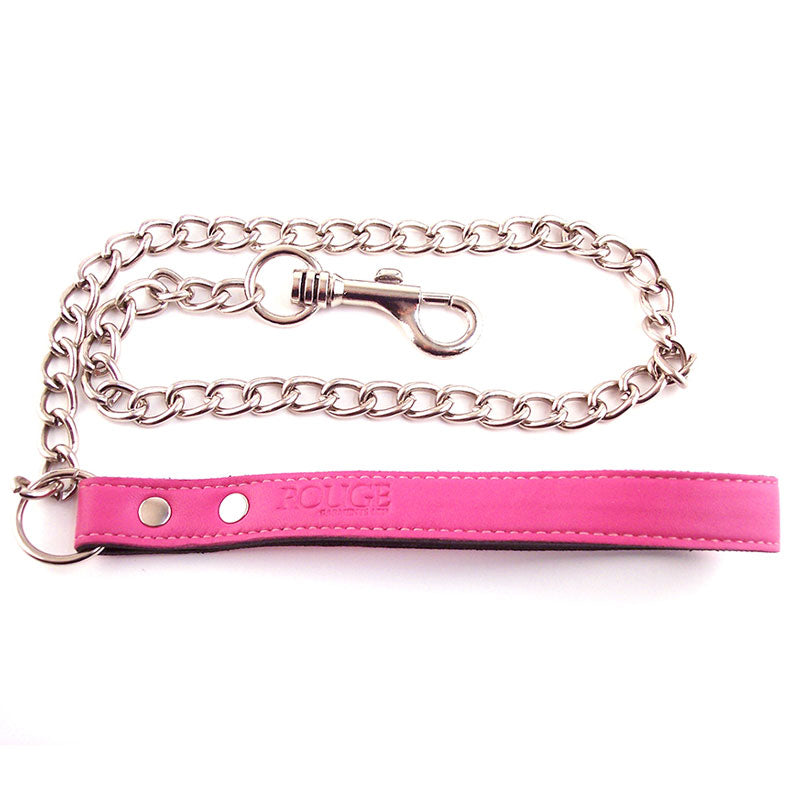 Rouge Garments Pink Lead|Front View|"pink leather lead premium-front view adult toys direct"|