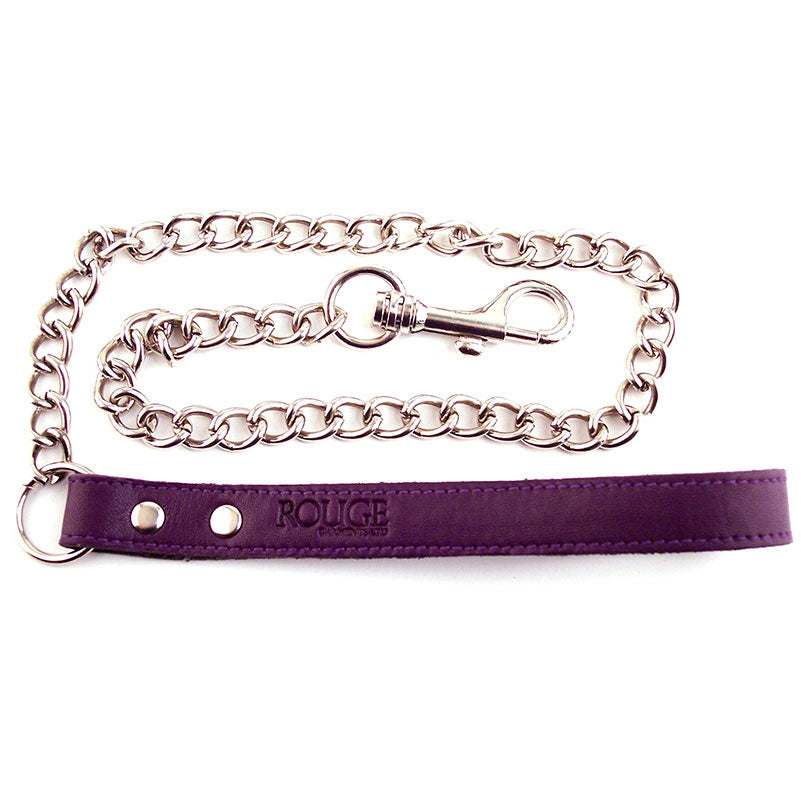 Rouge Garments Purple Lead|Front View|"purple leather lead premium-front view adult toys direct"|