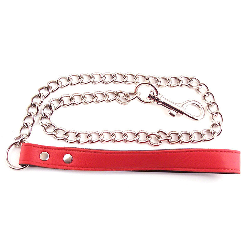 Rouge Garments Red Lead|Front View|"red leather lead premium-front view adult toys direct"|