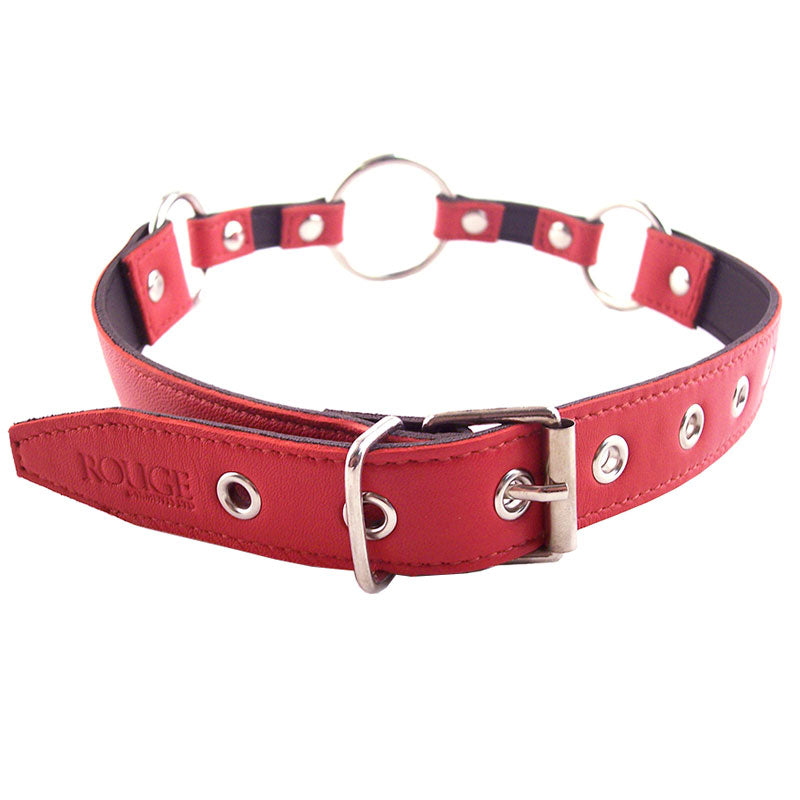 Rouge Garments O Ring Gag Red|Side View|"gag details-side view"|