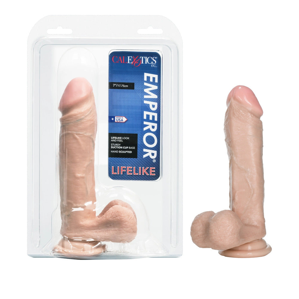 Emperor 7 Inch Life Like Dildo Ivory|Detail View|"surface detail - detail view"