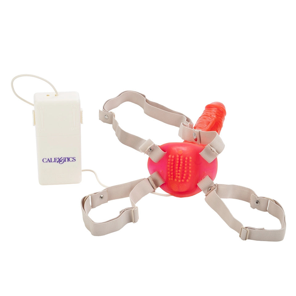 Bettys Jelly Bumble Bee Strap On Vibrating Dong|Side View|"jelly detail - side view"