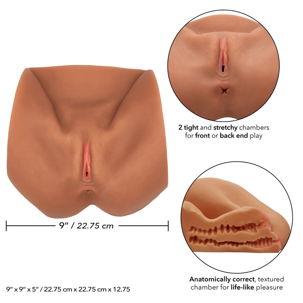 Stroke It Life Size Pussy Flesh Brown|Back View|"quality build - back view"
