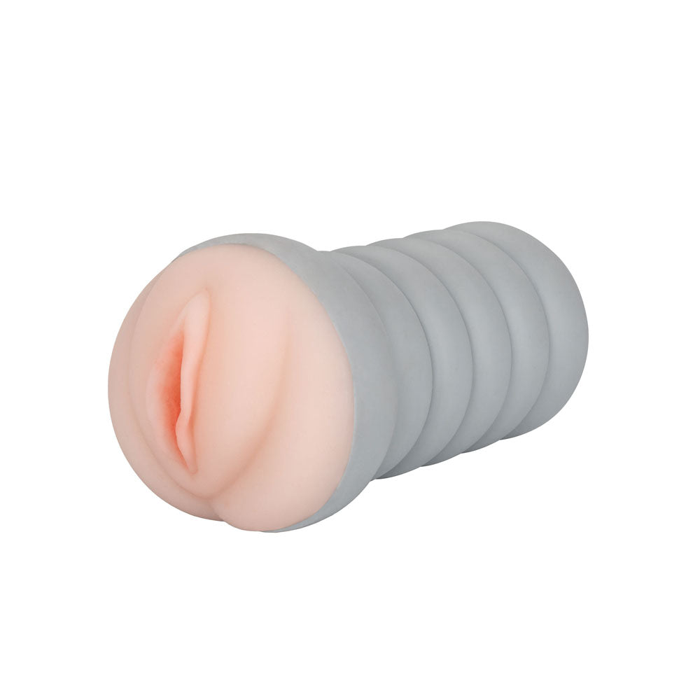 Gripper Ribbed Tight Pussy Flesh Masturbator|Front View|"ribbed design - front view"