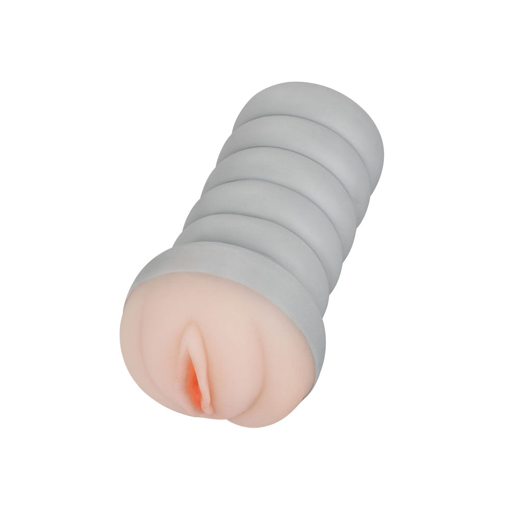 Gripper Ribbed Tight Pussy Flesh Masturbator|Side View|"tight detail - side view"