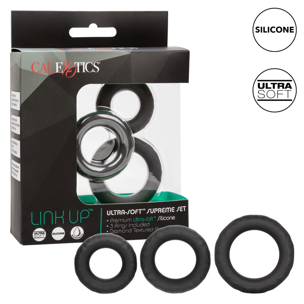 Link Up Ultra Soft Supreme Cock Ring Set|Detail View|"surface detail - detail view"