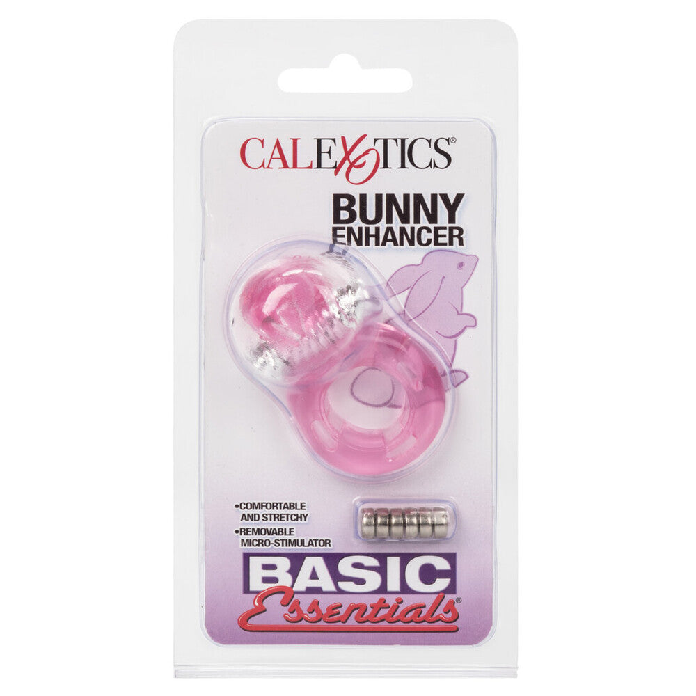 Basic Essentials Bunny Enhancer Cock Ring With Stimulator|Detail View|"surface detail - detail view"