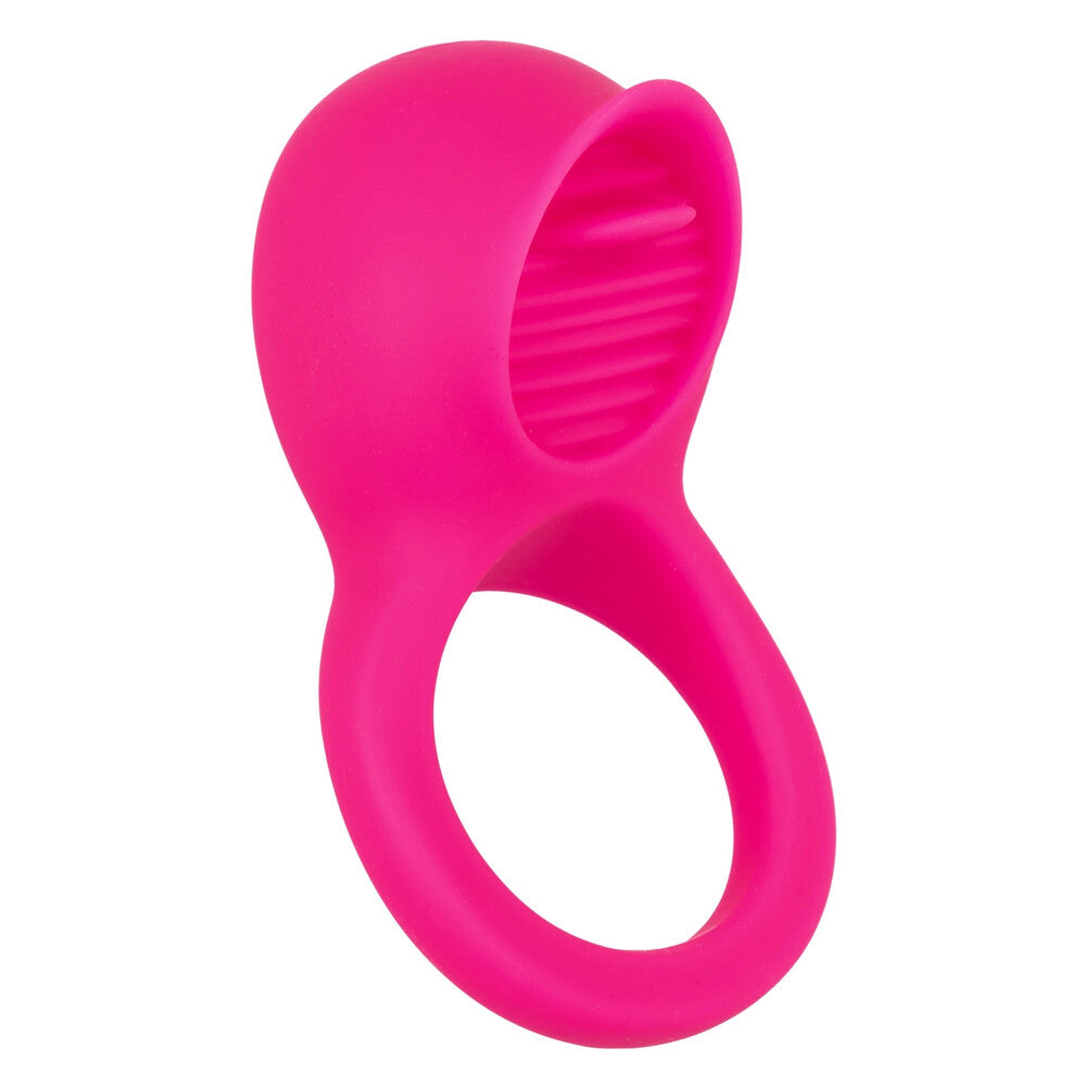 Rechargeable Teasing Tongue Enhancer Cock Ring|Front View|"tongue design - front view"