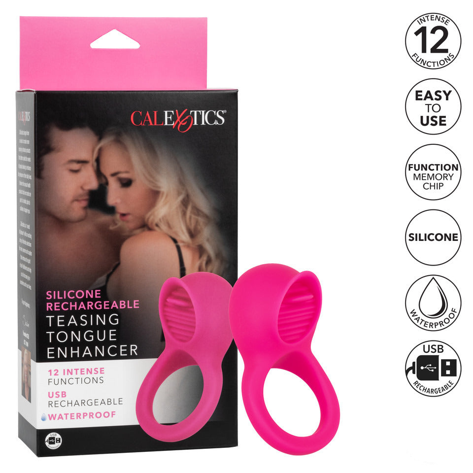 Rechargeable Teasing Tongue Enhancer Cock Ring|Detail View|"surface detail - detail view"