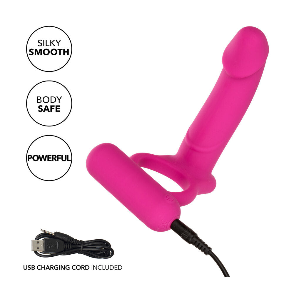 Silicone Rechargeable Double Diver Stimulator|Back View|"quality build - back view"