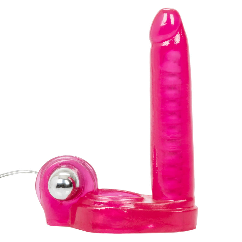 Ultimate Triple Stimulator Vibrating Cock Ring With Dong|Side View|"vibrating detail - side view"