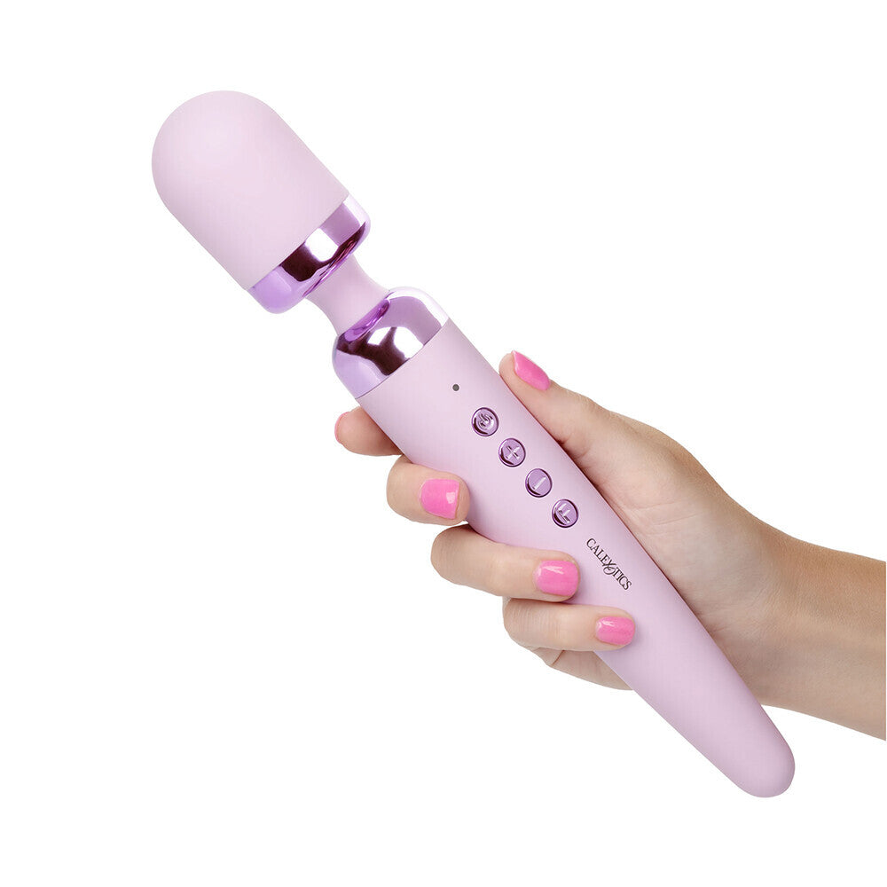 Opulence High Powered Rechargeable Wand Massager | Detail | "premium control panel and charging port - detail view"