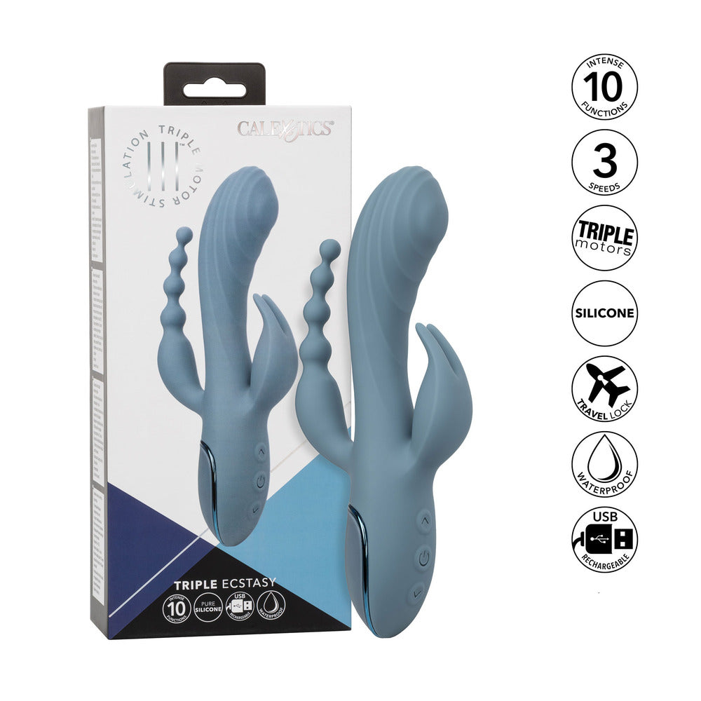 Triple Ecstasy Triple Motor Stimulator|Kit View|"Complete pleasure system - kit view"