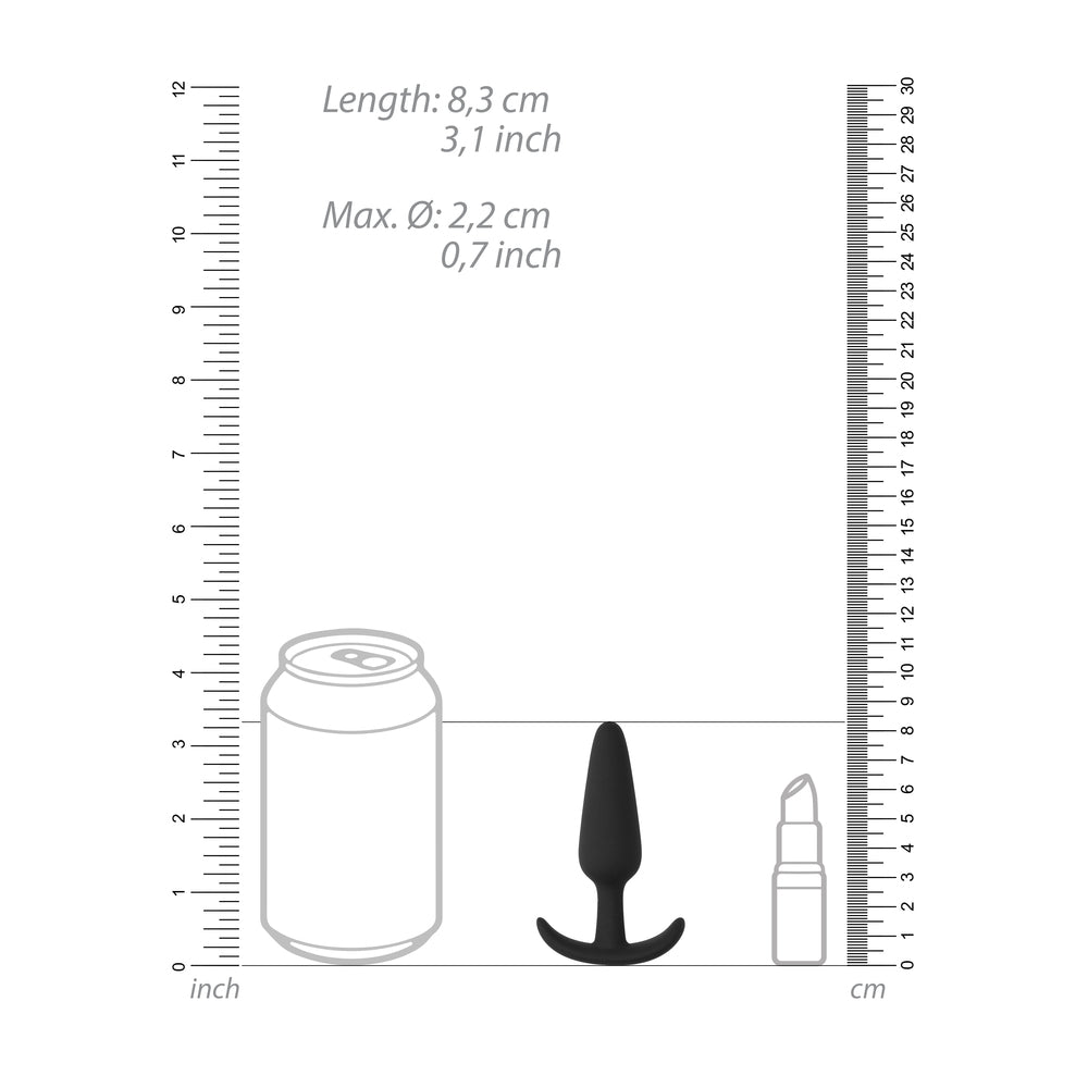 Beginners Size Slim Butt Plug Black|Detail View|"slim features-detail view"|