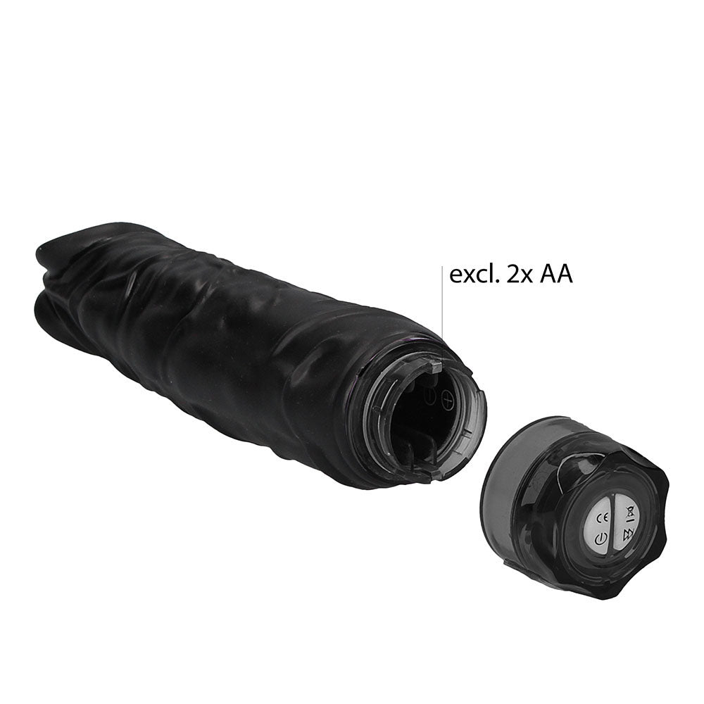 Realistic 10 Speed Vibrator Black|Back View|"quality build - back view"