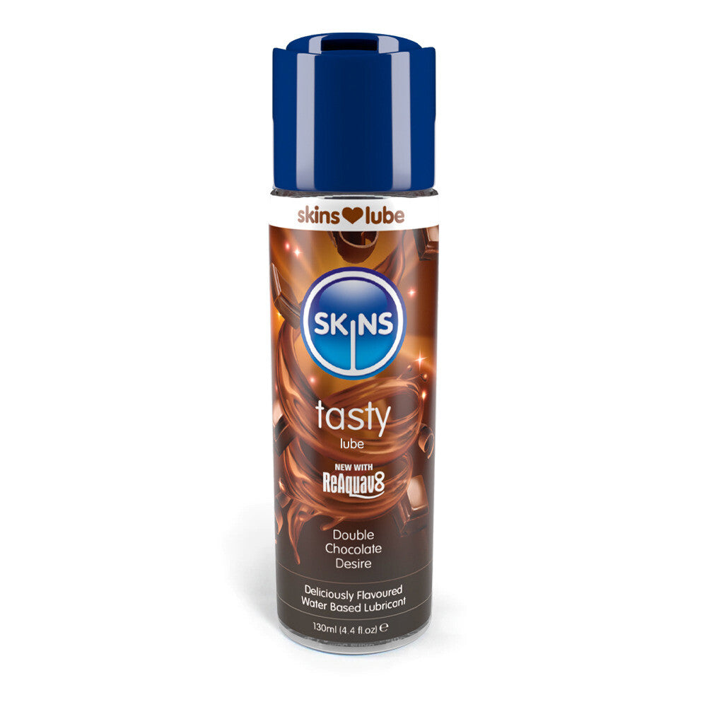 Skins-Double-Chocolate-Desire-Waterbased-Lubricant-130ml|Front-View|"chocolate-flavored-lubricant-front-view"
