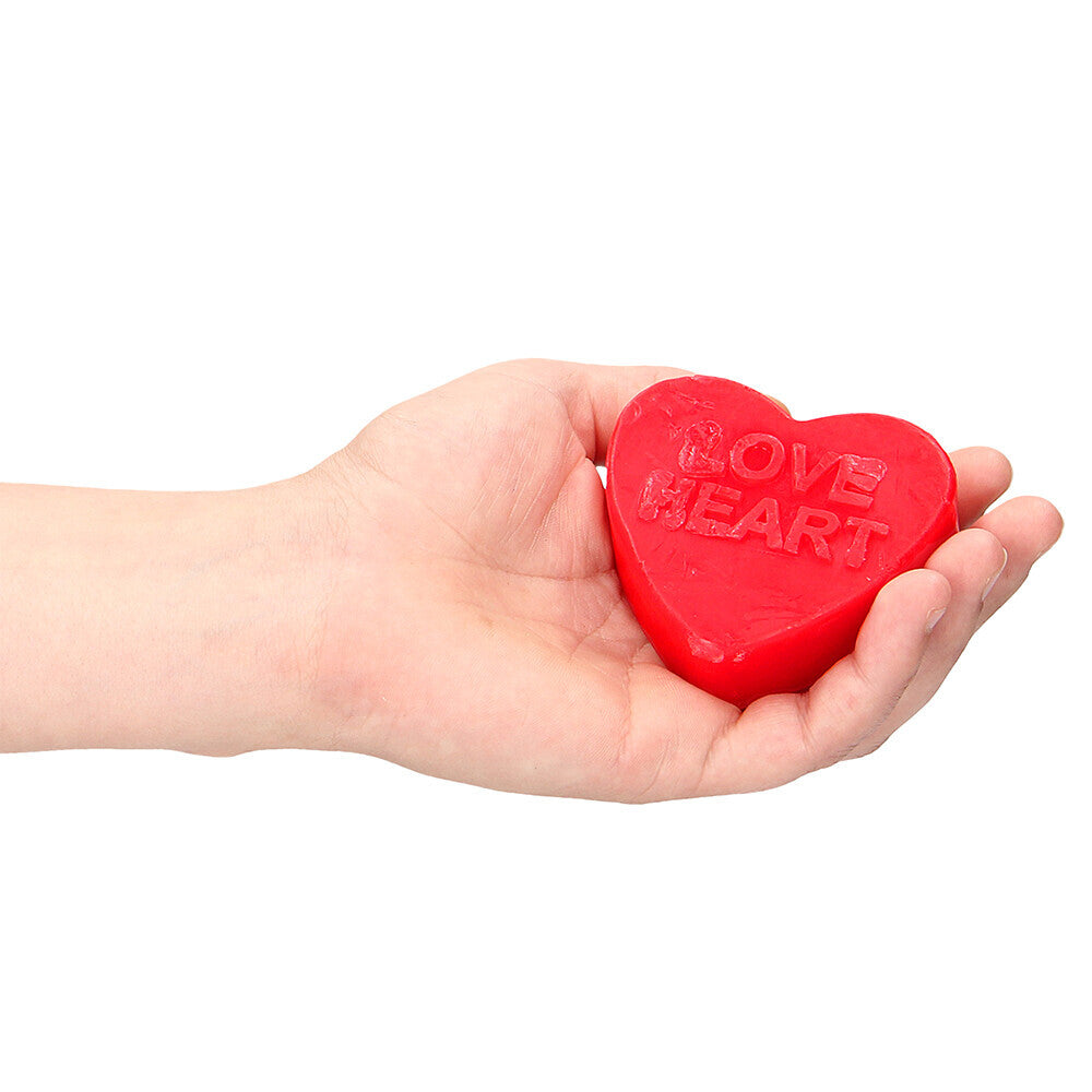 Love Heart Rose Scented Soap Bar|Side View|"rose soap bar - side view"