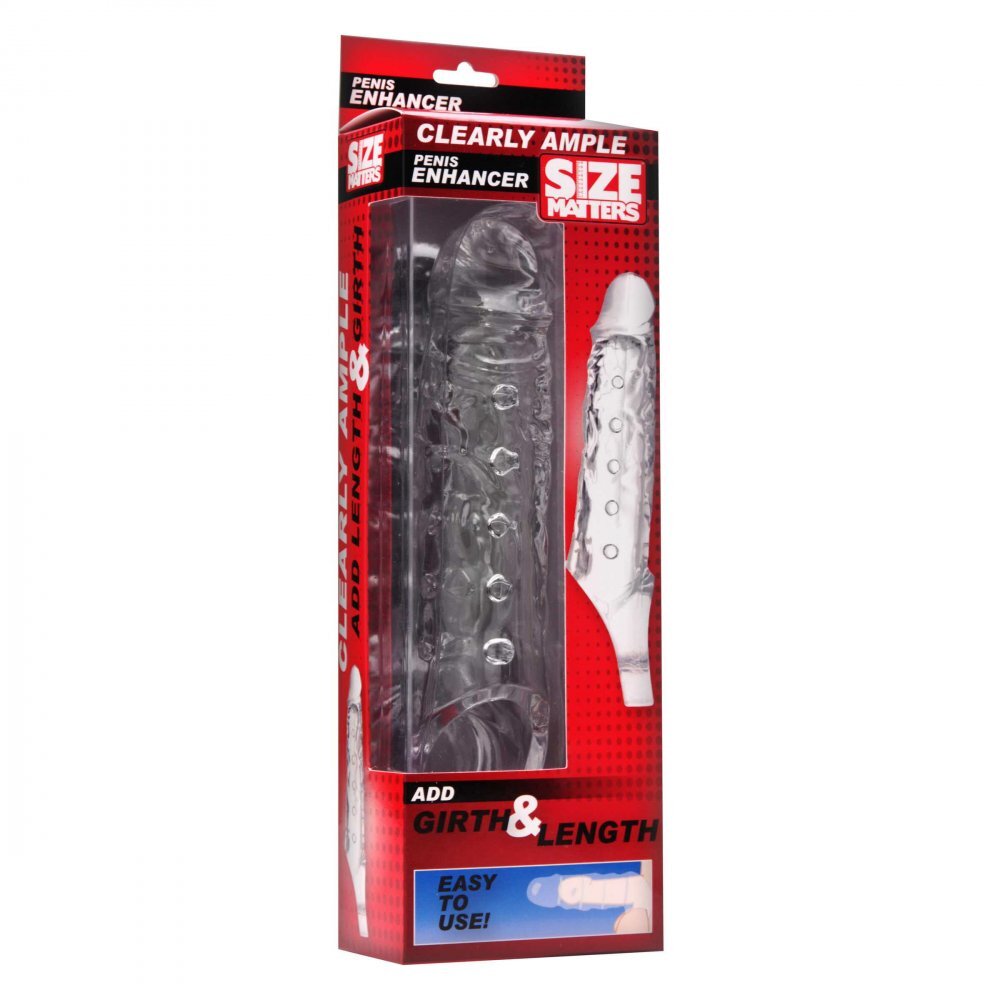 Size Matters Clearly Ample Penis Enhancer|Side View|"enhancer detail - side view"