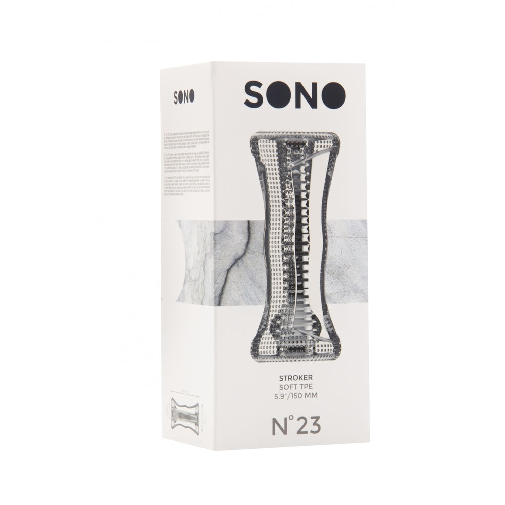 Sono No.23 Stroker Transparent Male Masturbator|Back View|"quality build - back view"
