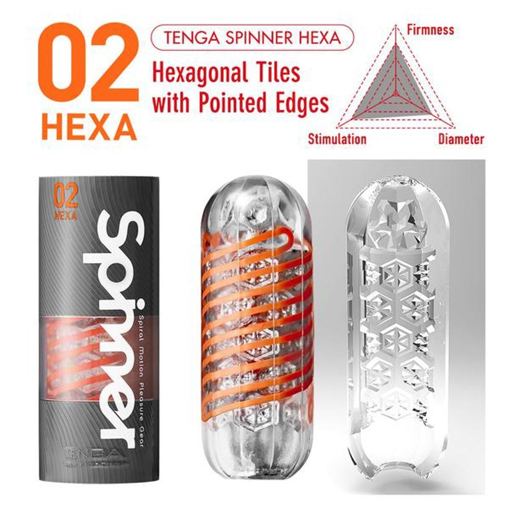 Tenga 02 Hexa Spinner Masturbator|Back View|"quality build - back view"