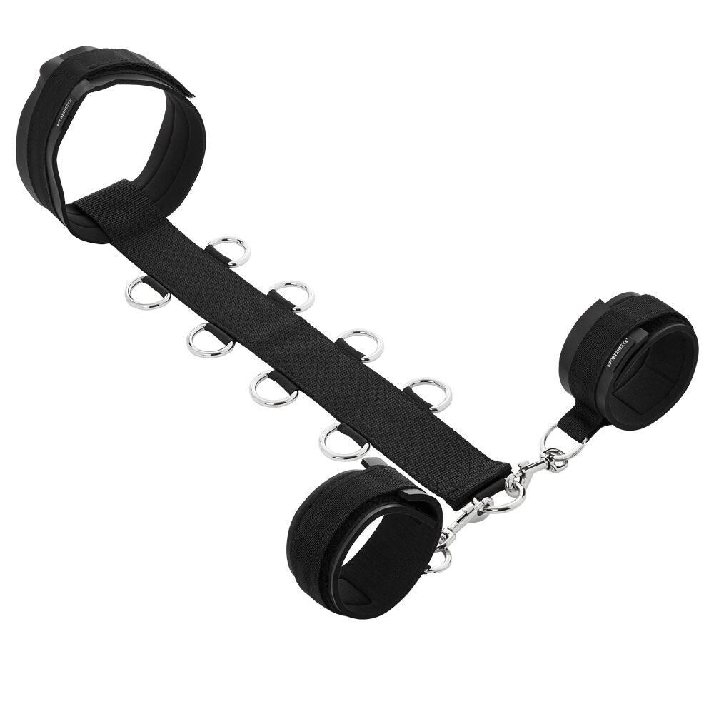SportSheets Neck And Wrist Restraints|Front View|"neck wrist restraint combo-front view adult toys direct"|