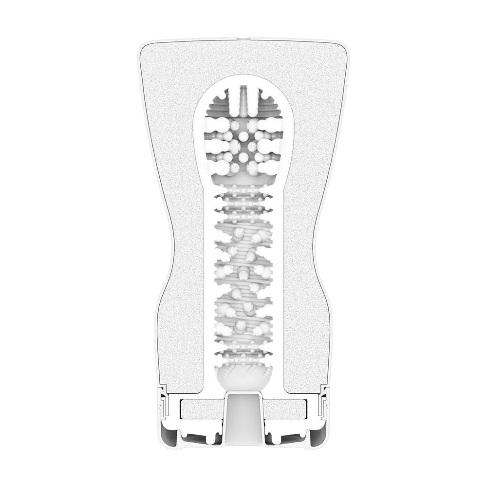 Tenga Soft Case Gentle Masturbator|Side View|"gentle detail - side view"