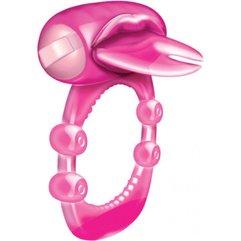Forked Tongue Vibrating Silicone Cock Ring|Front View|"forked design - front view"