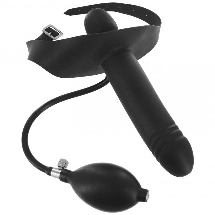 Master Series Inflatable Gag With Dildo|Front View|"inflatable gag-front view"|