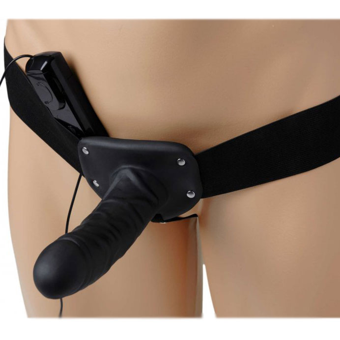 Size Matters Deluxe Vibro Erection Assist Hollow Silicone Strap|Side View|"hollow detail - side view"