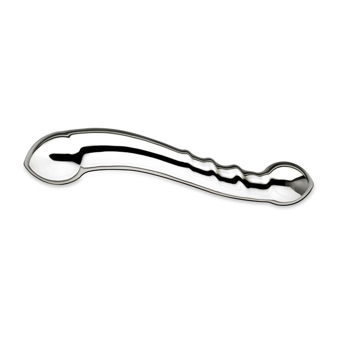 Njoy Large Stainless Steel Dildo|Side View|"steel dildo - side view"