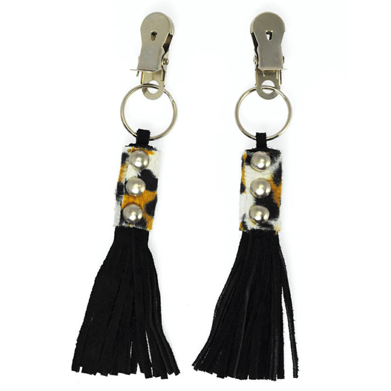 Nipple Clamps With Animal Print|Front View|"nipple clamps-front view"|