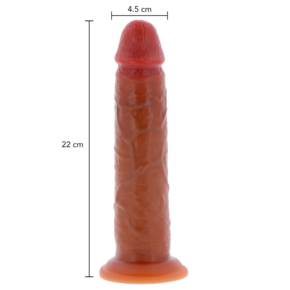 ToyJoy Get Real Silicone Foreskin Dong 8.5 Inches | Detail View | "8.5 inch foreskin dong - detail view"