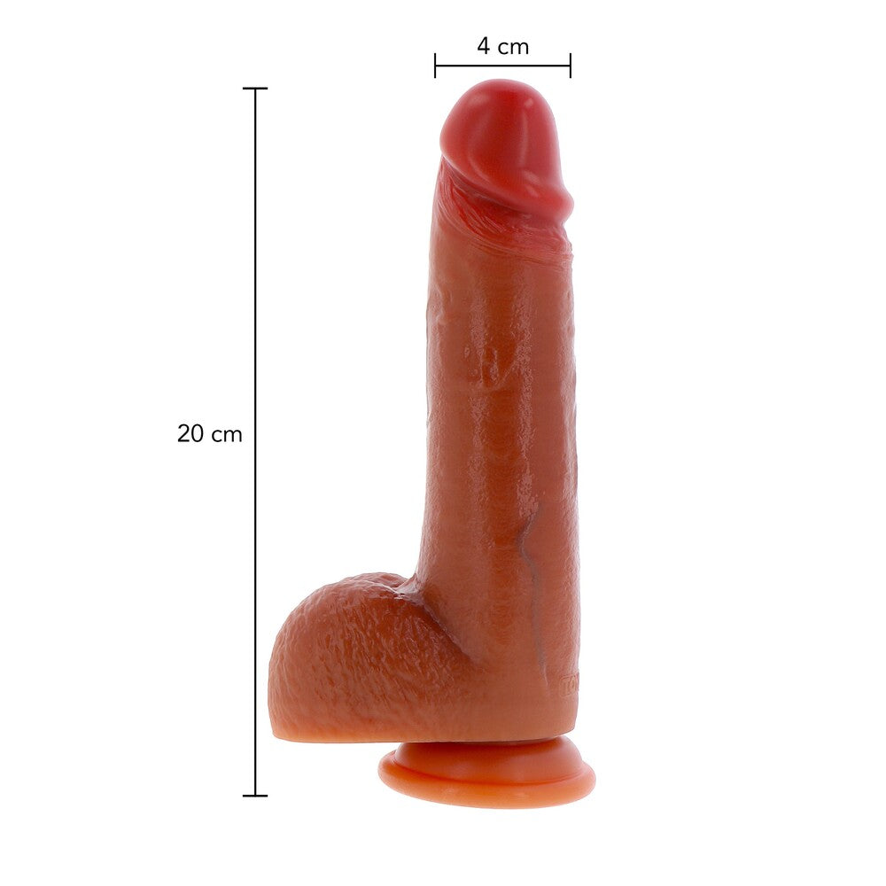 ToyJoy Get Real Silicone Foreskin Dildo 8 Inch|Texture View|"Silicone pleasure device - texture close-up"