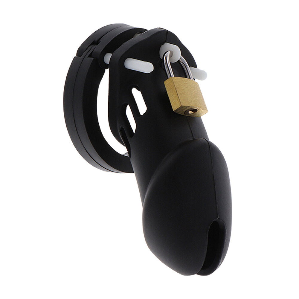 Hidden Desire Extreme Chastity Silicone Cock Cage Large | Front View | "Silicone chastity cage - front view"