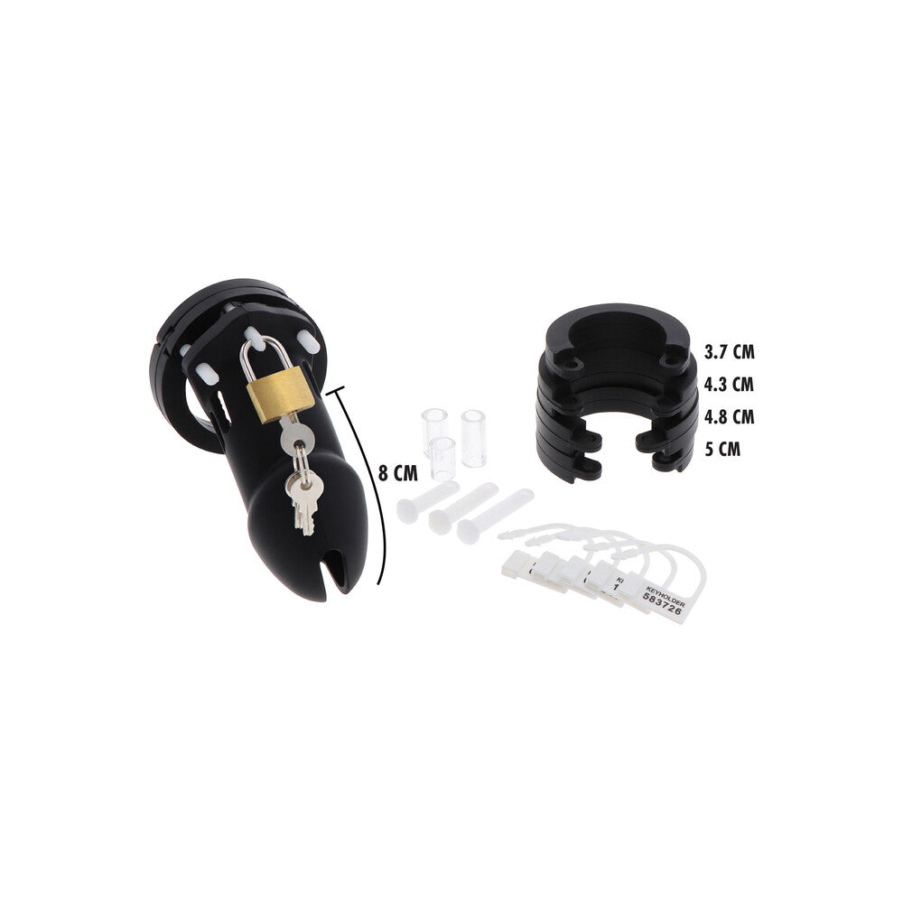 Hidden Desire Extreme Chastity Silicone Cock Cage Large | Lock View | "Silicone chastity cage - lock mechanism"